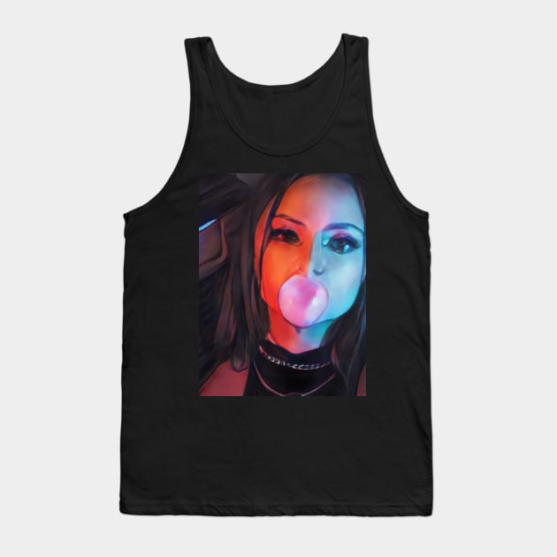 Bubble Gum Woman Geek Designer Dune Stika Artistic Anime Style Tank Top by cornelliusy